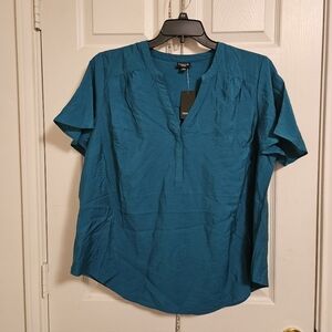 Torrid Teal V-Neck Blouse